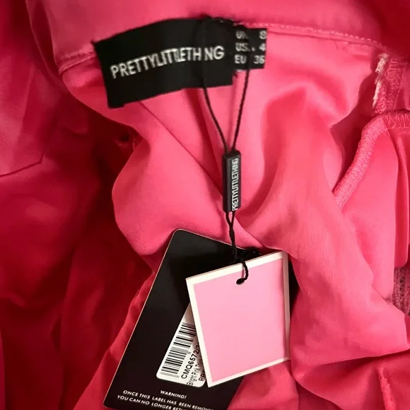 NWT,PrettyLittleThing,Pink Lace Button Blazer Wrap Dress,Party Cocktail,Size 4 - Picture 2 of 10